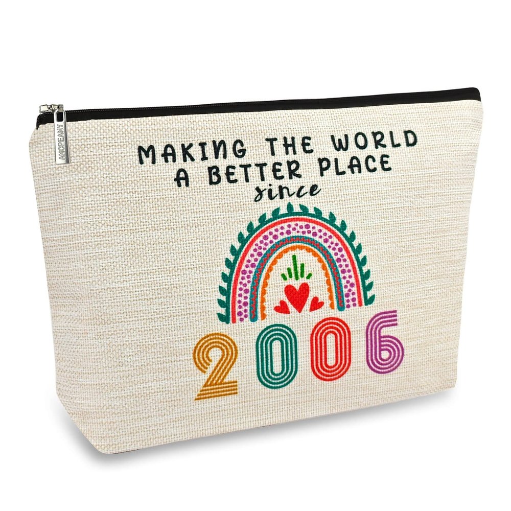 20th Birthday Gifts for Girls Makeup Bags, 2006 Happy 20th Birthday Decorations for Teen Girls, 20 Year Old Girl Birthday Gifts for Daughter, Sister, Granddaughter, Small Cosmetic Travel Pouch