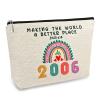 20th Birthday Gifts for Girls Makeup Bags, 2006 Happy 20th Birthday Decorations for Teen Girls, 20 Year Old Girl Birthday Gifts for Daughter, Sister, Granddaughter, Small Cosmetic Travel Pouch view 1