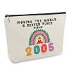 20th Birthday Gifts for Girls Makeup Bags, 2005 Happy 20th Birthday Decorations for Teen Girls, 20 Year Old Girl Birthday Gifts for Daughter, Sister, Granddaughter, Cosmetic Travel Pouch, Christmas view 1