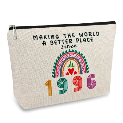 29th Birthday Gifts for Her Makeup Bags, 29th Birthday Decorations for Women, 1996 Anniversary 29 Year Old Gift Ideas for Wife, Sister, Best Friend Female, Mothers Day, Christmas Cosmetic Travel Bag