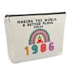 39th Birthday Gifts for Women Her, 39th Birthday Decorations Makeup Bags, 1986 Anniversary 39 Year Old Gift Ideas for Mom, Wife, Sister, Best Friends, Mothers Day, Small Cosmetic Travel Pouch view 1