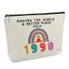 28th Birthday Gifts for Her Makeup Bags, 28th Birthday Decorations for Women, 1998 Anniversary 28 Year Old Gift Ideas for Wife, Sister, Best Friend Female, Mothers Day, Christmas Cosmetic Travel Bag view 1