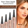 2 Pcs Magic Eyebrow Pencil, 2025 New Upgraded 3D Waterproof Microblading Eyebrow Pencil Contouring Pen,4 Tipped Precise Brow Pen(Color : A-Black) view 3