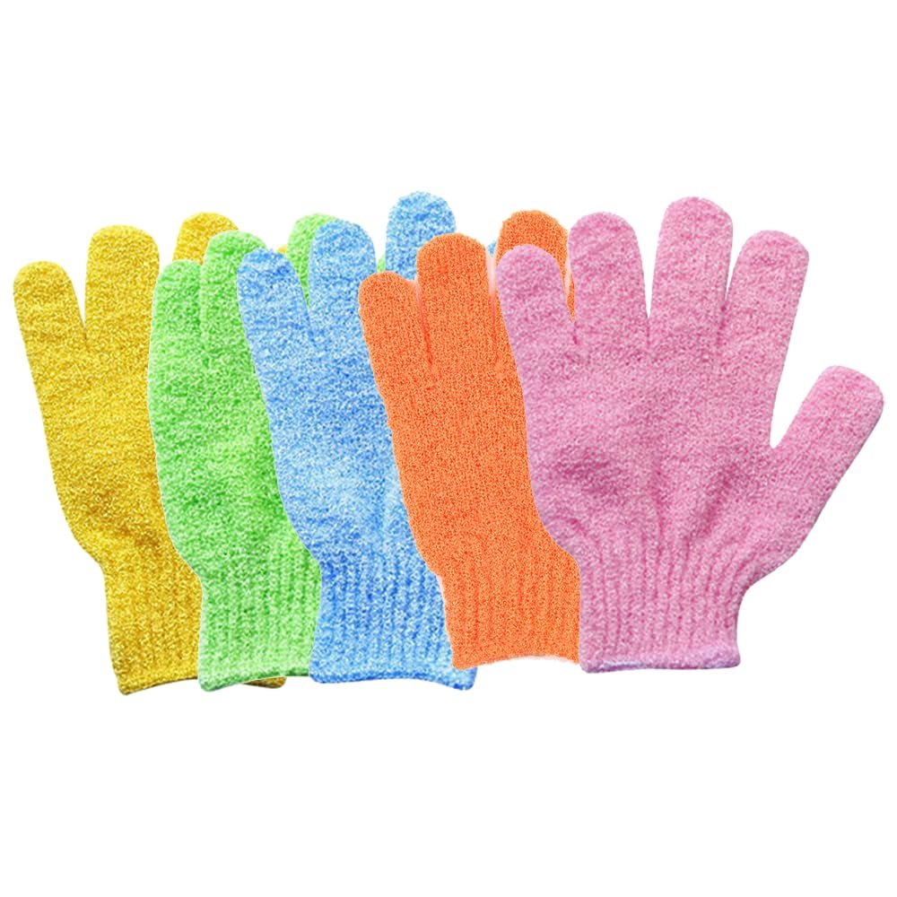 CTFRQC Exfoliating Gloves, 5 Pcs, Skin Exfoliator for Body, Shower Gloves, Scrub Gloves Exfoliating, Exfoliating Body Scrub Gloves, Loofah Glove, Exfoliation Mitt, Bath Gloves