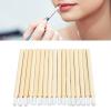 Disposable Bamboo Handle Lip Brush, 100pcs Lip Brush for Lipstick, Portable Lip Gloss Wands for Lipstick Lip Gloss, Nylon Fiber Bamboo Handle view 4