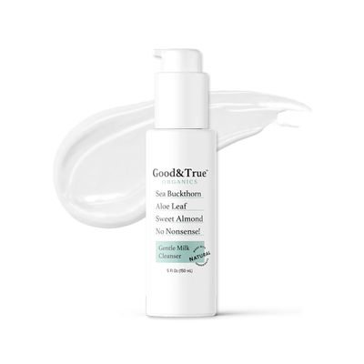 Measurable Difference Good & True Organics - Gentle Milk Cleanser with Sea Buckthorn, Aloe & Sweet Almond - Moisturizes, Cleanses & Repairs Skin - Enhances Tone, Texture & Elasticity