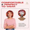 Anime Bonnet with Elastic Soft Band Adjustable Women and Men Silky Bonnets for Sleeping Comfortable Satin Fabric, Red Skna view 4