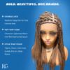 JBG 36 Inch Braided Wigs for Black Women - Knotless Box Braid Wig with Baby Hair, Glueless Braided Lace Front Wigs, Full Double Lace Wig, Handmade Synthetic Box Braids, Long Auburn Brown view 2