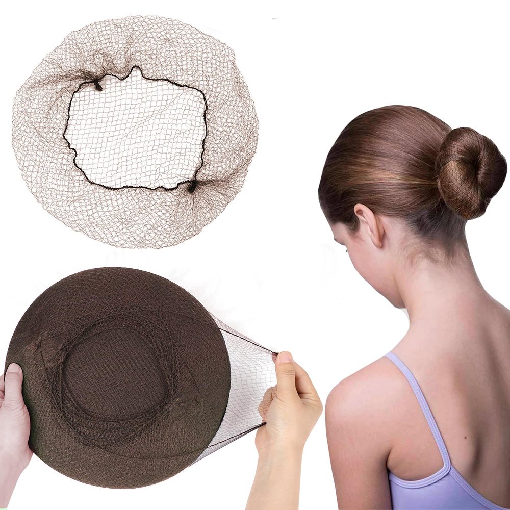 144pcs Hair Nets for Food Service Workers - 20 Inch Brown Hair Nets for Women & Men, Buns & Sleeping Hair Nets, Breathable Snood Caps for Kitchen, Restaurant, and Salon