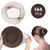 144pcs Hair Nets for Food Service Workers - 20 Inch Brown Hair Nets for Women & Men, Buns & Sleeping Hair Nets, Breathable Snood Caps for Kitchen, Restaurant, and Salon view 2