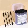 200 Pcs Cotton Swabs Double Round Tips Cotton Buds (Black) view 3