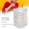 360 Degree Rotatable Lipstick Holder, 53 Slots Cosmetics Storage Case Box, 48-64 Lipsticks, Tilting Design Transparent Plastic Display Rack Organizer for Large Cosmetics Collection view 3