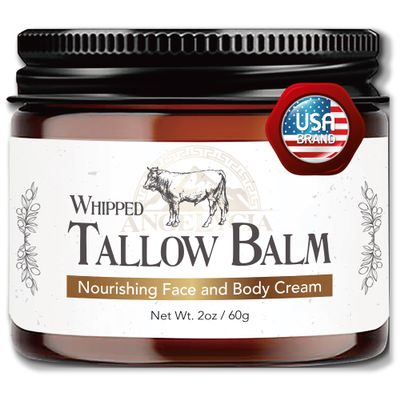 ANGELYCIA Beef Tallow for Skin | 100% Grass Fed Handmade Tallow Face Moisturizer | Face & Body | Whipped Moisturizer | 100% Natural Tallow Balm | No Parabens | Sensitive & Dry Skin, Eczema, Psoriasis