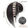 Hbbgdiy Headssband with Bangs,9.8 inch Clip on Bangs Synthetic Rhinestone,Stylish Natural Bangs Hair Clip for Women Girls Black view 2