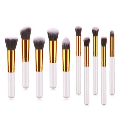 10PCS Full Set of Portable Makeup Brush Foundation Eyeshadow Make Up Brush Set Blush Professional Beauty Tools