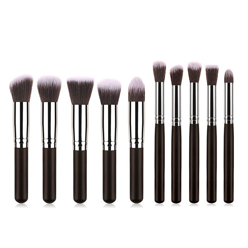 10PCS Full Set of Portable Makeup Brush Foundation Eyeshadow Make Up Brush Set Blush Professional Beauty Tools