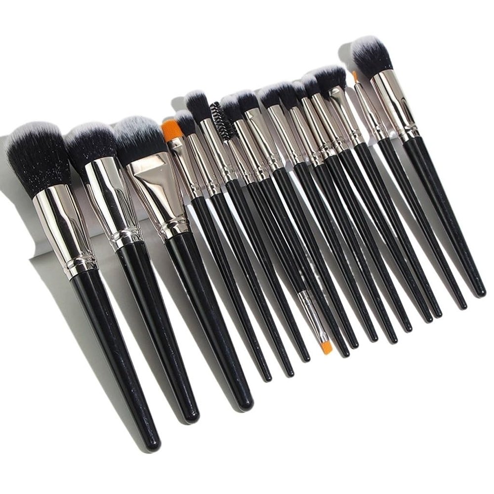 16 pieces of makeup brush set foundation make-up eye brush black full set of makeup brush beauty tools