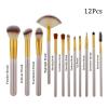12pcs Champagne Makeup Brushes Set for Cosmetic Foundation Powder Blush Eyeshadow Kabuki Blending Makeup Brush Beauty Tool view 2