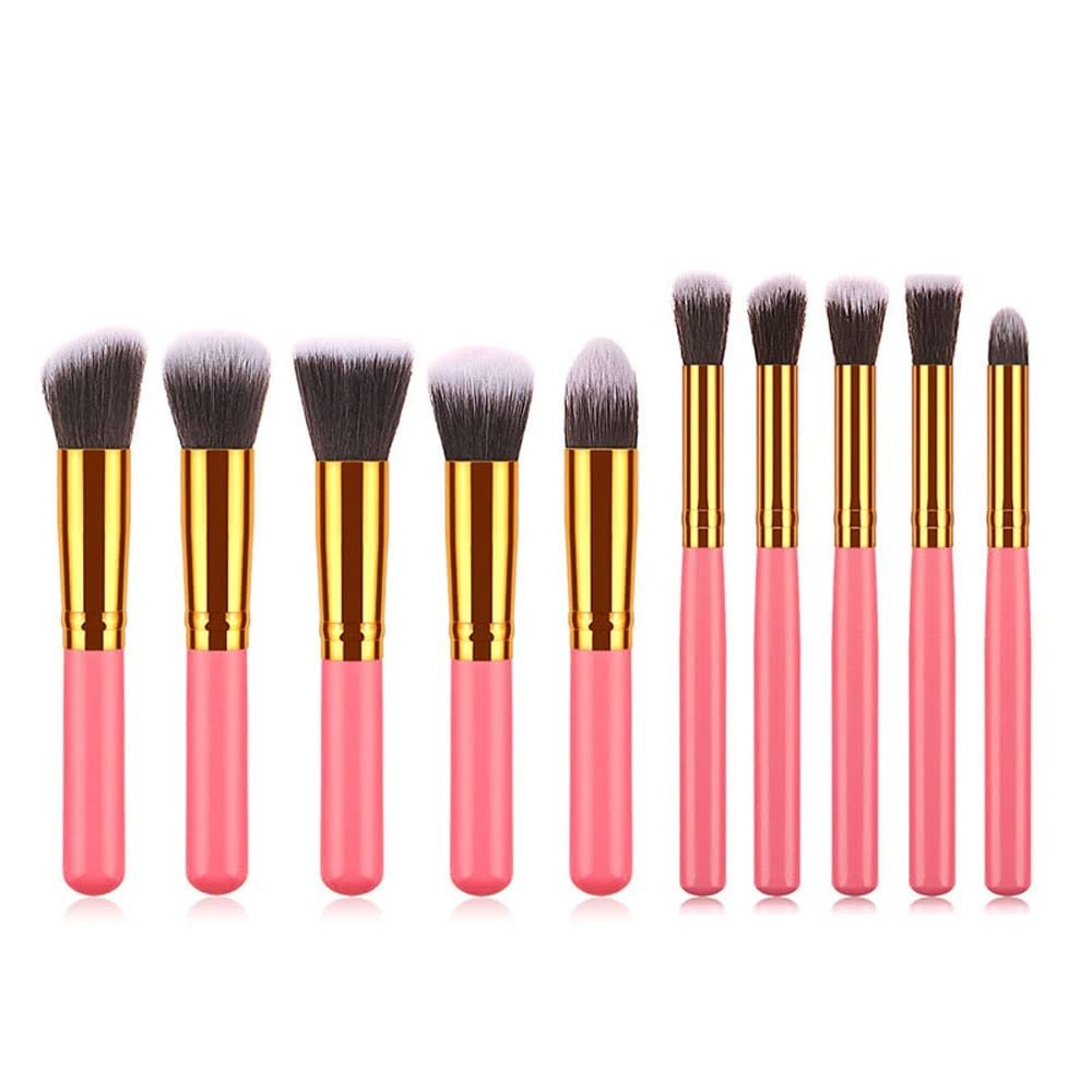 10PCS Full Set of Portable Makeup Brush Foundation Eyeshadow Make Up Brush Set Blush Professional Beauty Tools