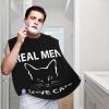 ZKLCRYTR Real Men Love Cats Men's Beard Bib Apron Waterproof Smooth Surface Beard Apron Durable Foldable Beard Hair Men's Gift view 2