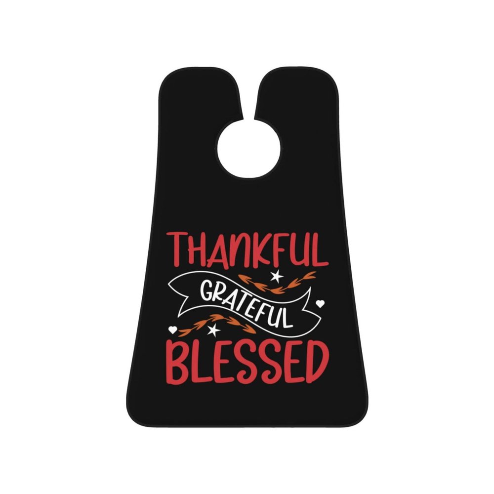 ZKLCRYTR Thankful Grateful Blessed Men's Beard Bib Apron Waterproof Smooth Surface Beard Apron Durable Foldable Beard Hair Men's Gift