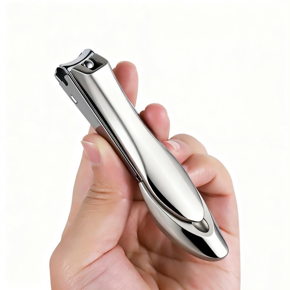 Anti-Splash Sharp self-Collecting Manicure Tools, Nail Clippers (Small), Silvery