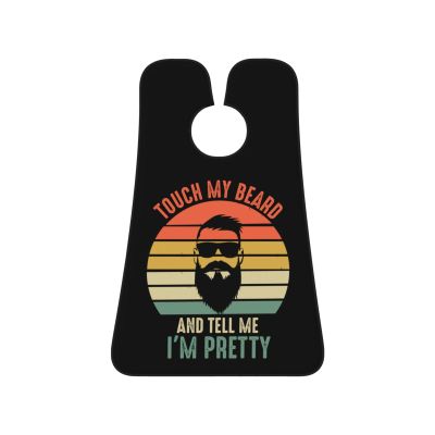 ZKLCRYTR Touch My Beard And Tell Me I'm Pretty Men's Beard Bib Apron Waterproof Smooth Surface Beard Apron Durable Foldable Beard Hair Men's Gift