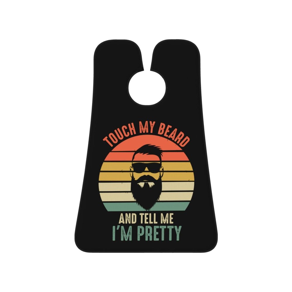 ZKLCRYTR Touch My Beard And Tell Me I'm Pretty Men's Beard Bib Apron Waterproof Smooth Surface Beard Apron Durable Foldable Beard Hair Men's Gift