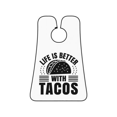 ZKLCRYTR Life Is Better With Tacos Men's Beard Bib Apron Waterproof Smooth Surface Beard Apron Durable Foldable Beard Hair Men's Gift
