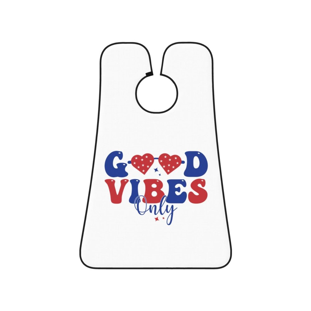 ZKLCRYTR Good Vibes Only Men's Beard Bib Apron Waterproof Smooth Surface Beard Apron Durable Foldable Beard Hair Men's Gift