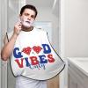 ZKLCRYTR Good Vibes Only Men's Beard Bib Apron Waterproof Smooth Surface Beard Apron Durable Foldable Beard Hair Men's Gift view 2