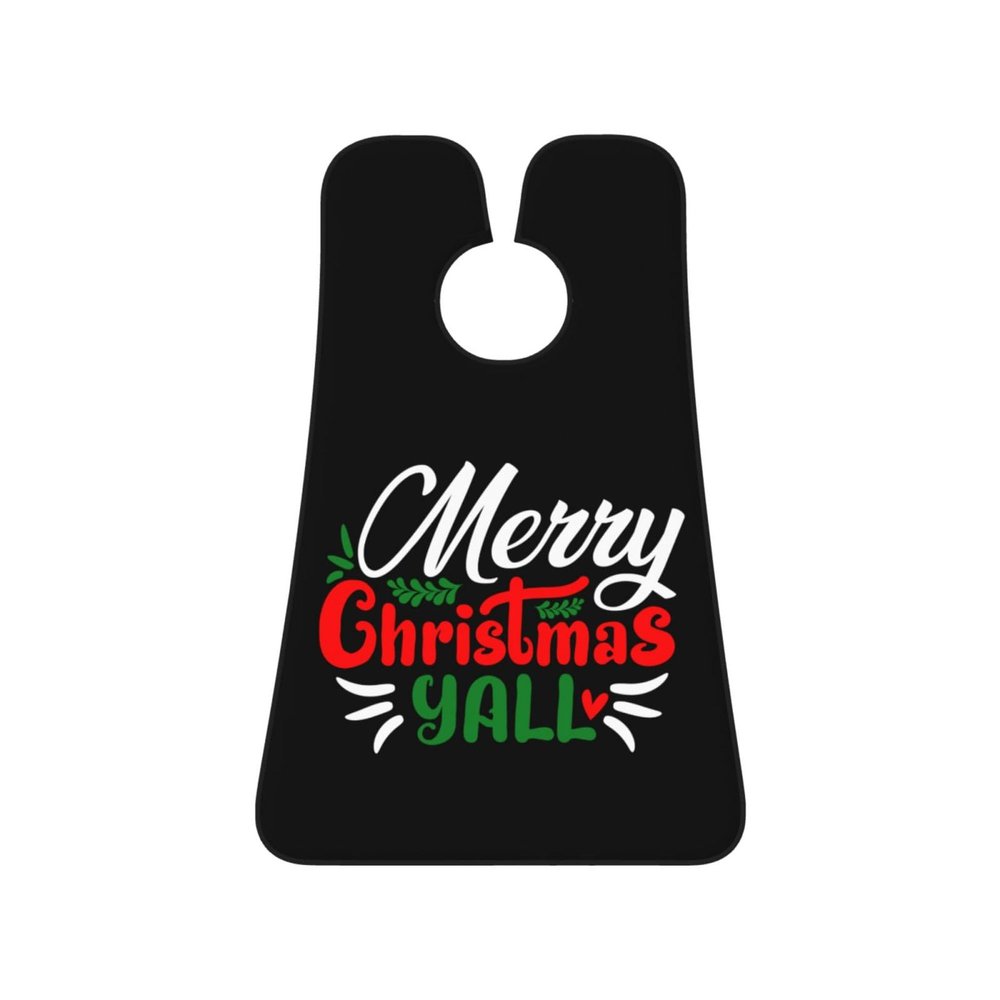 ZKLCRYTR Merry Christmas Yall Men's Beard Bib Apron Waterproof Smooth Surface Beard Apron Durable Foldable Beard Hair Men's Gift