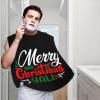 ZKLCRYTR Merry Christmas Yall Men's Beard Bib Apron Waterproof Smooth Surface Beard Apron Durable Foldable Beard Hair Men's Gift view 2