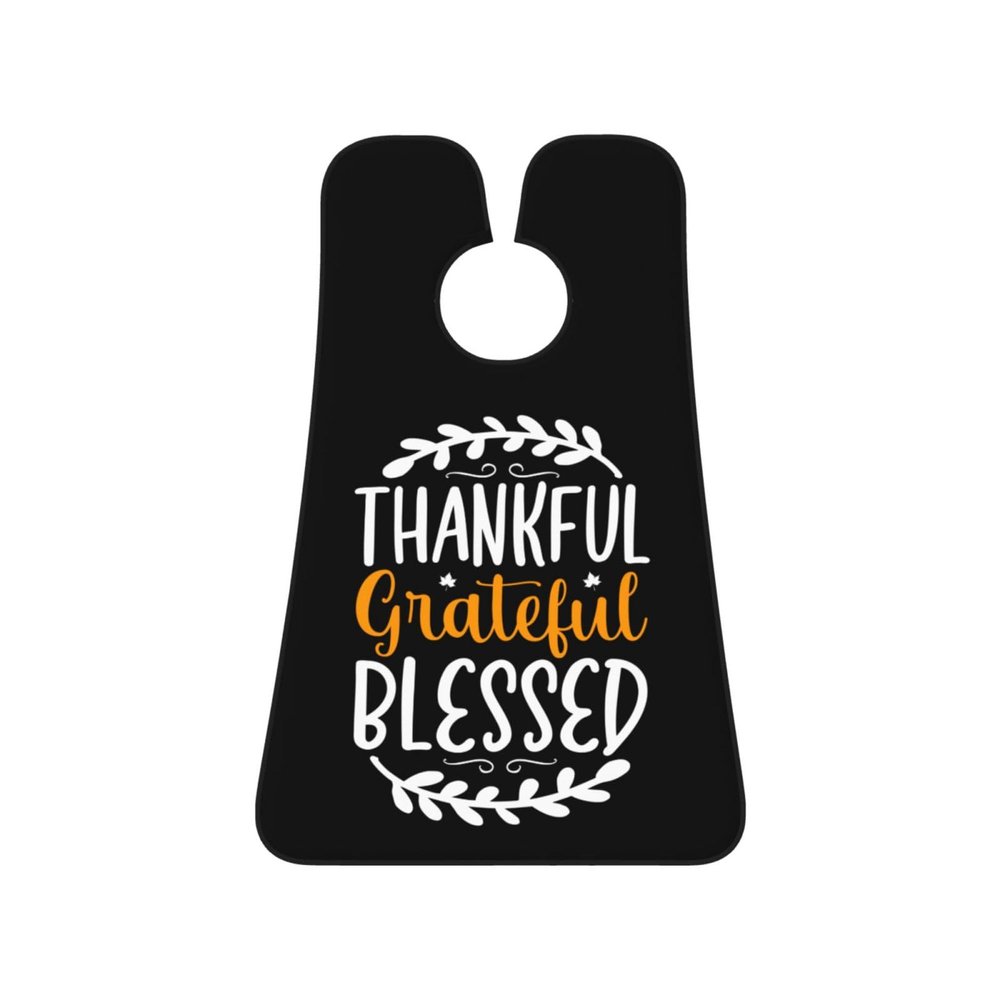 ZKLCRYTR Thankful Grateful Blessed Men's Beard Bib Apron Waterproof Smooth Surface Beard Apron Durable Foldable Beard Hair Men's Gift