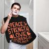 ZKLCRYTR Peace Strength Love Courrage Peace Men's Beard Bib Apron Waterproof Smooth Surface Beard Apron Durable Foldable Beard Hair Men's Gift view 2
