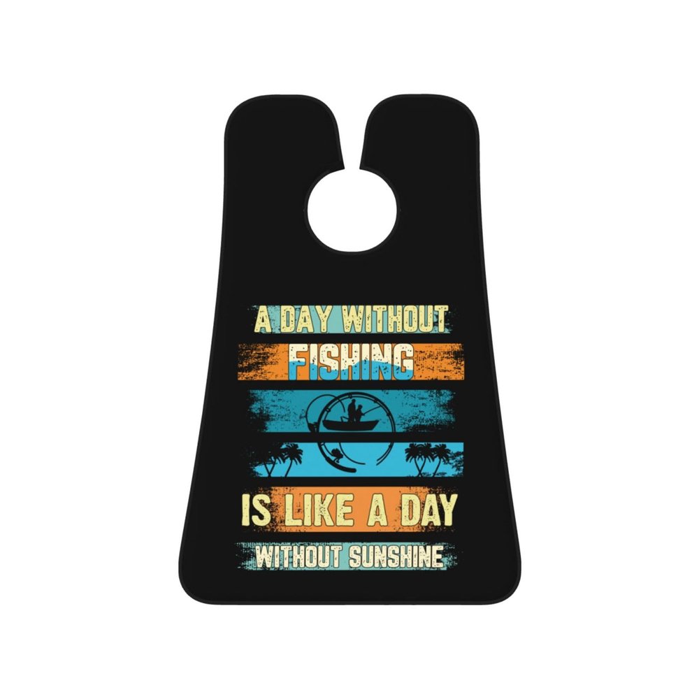 ZKLCRYTR A Day Without Fishing Is Like A Day Without Sunshine Men's Beard Bib Apron Waterproof Smooth Surface Beard Apron Durable Foldable Beard Hair Men's Gift