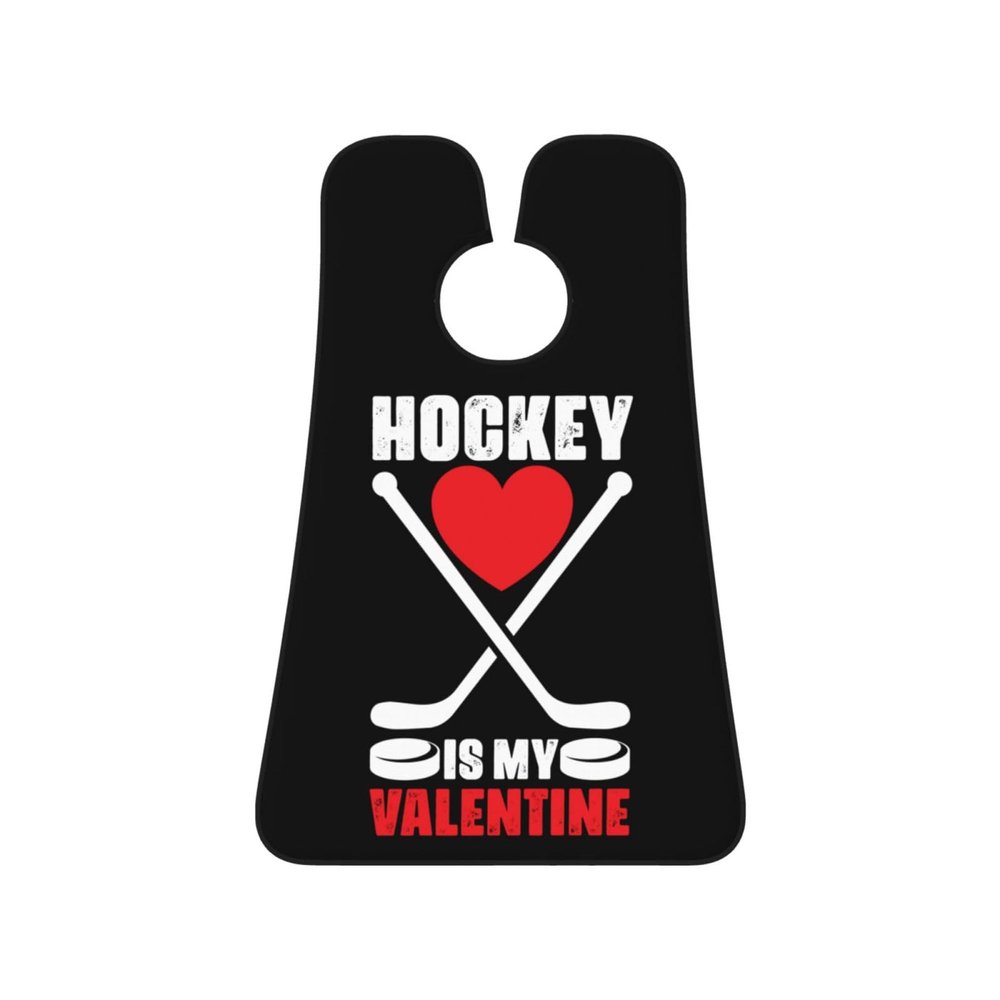 ZKLCRYTR Hockey Is My Valentine Men's Beard Bib Apron Waterproof Smooth Surface Beard Apron Durable Foldable Beard Hair Men's Gift