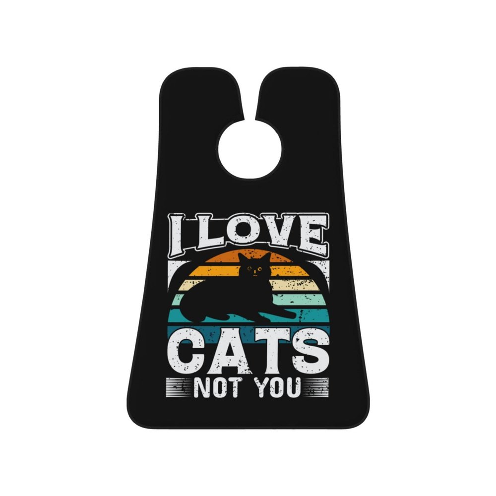 ZKLCRYTR I Love Cats Not You Men's Beard Bib Apron Waterproof Smooth Surface Beard Apron Durable Foldable Beard Hair Men's Gift