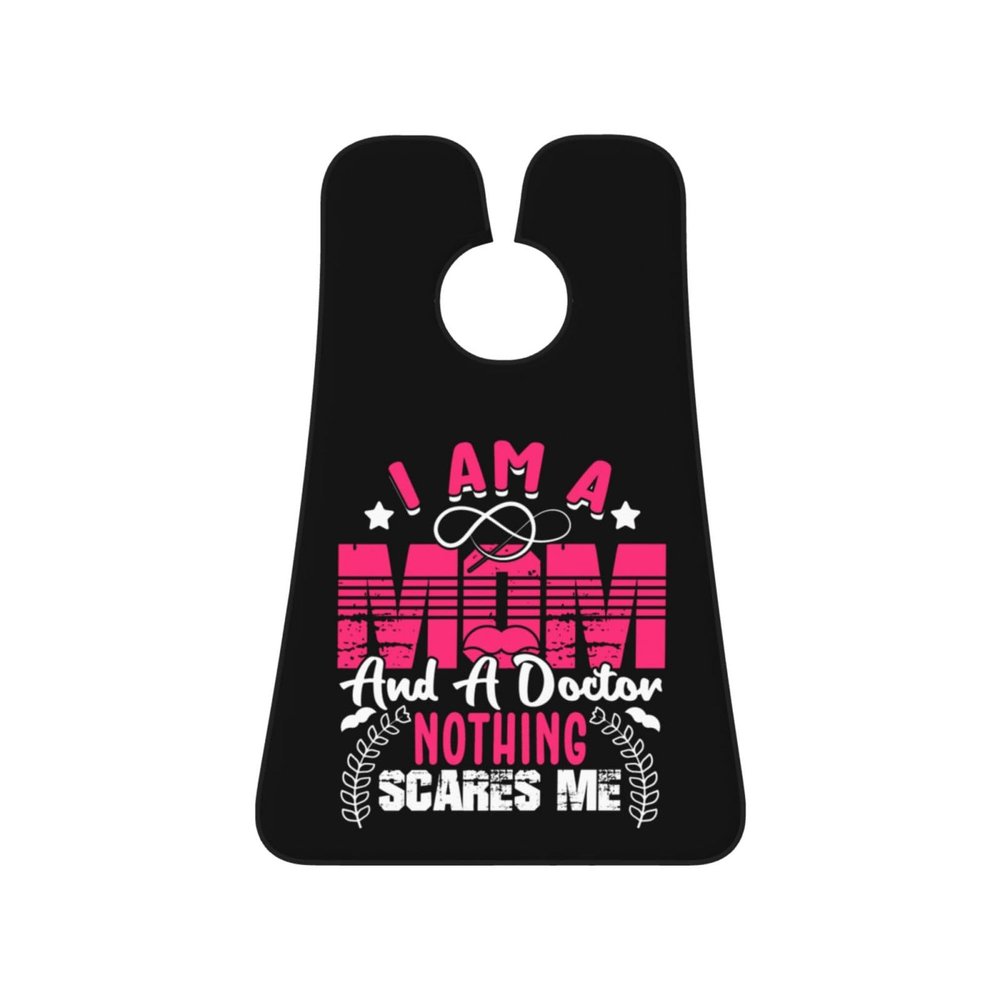ZKLCRYTR I Am A Mom And A Doctor Nothing Scares Me Men's Beard Bib Apron Waterproof Smooth Surface Beard Apron Durable Foldable Beard Hair Men's Gift