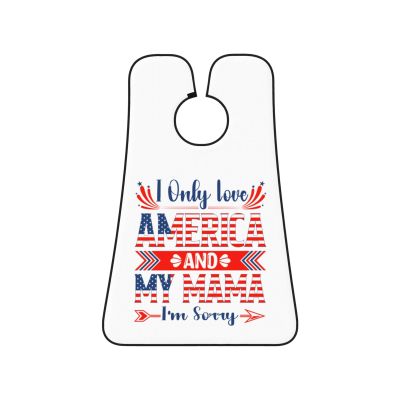 ZKLCRYTR I Only Love America And My Mama I'm Sorry Men's Beard Bib Apron Waterproof Smooth Surface Beard Apron Durable Foldable Beard Hair Men's Gift