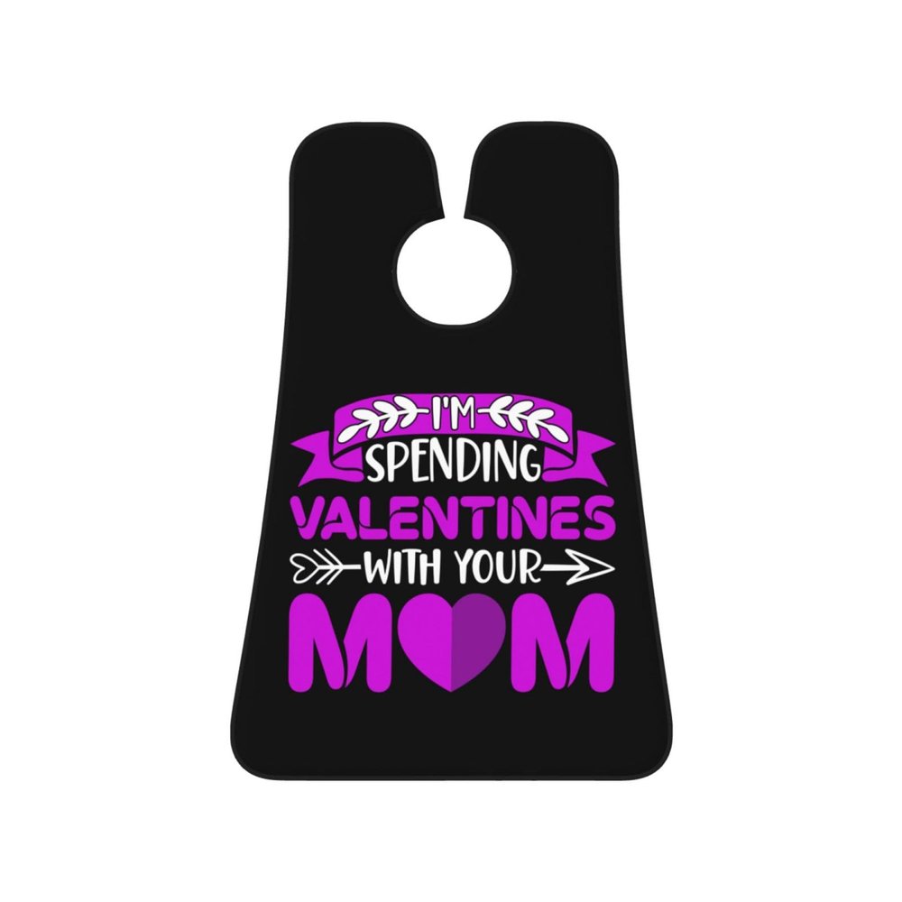 ZKLCRYTR I'm Spending Valentines With Your Mom Men's Beard Bib Apron Waterproof Smooth Surface Beard Apron Durable Foldable Beard Hair Men's Gift