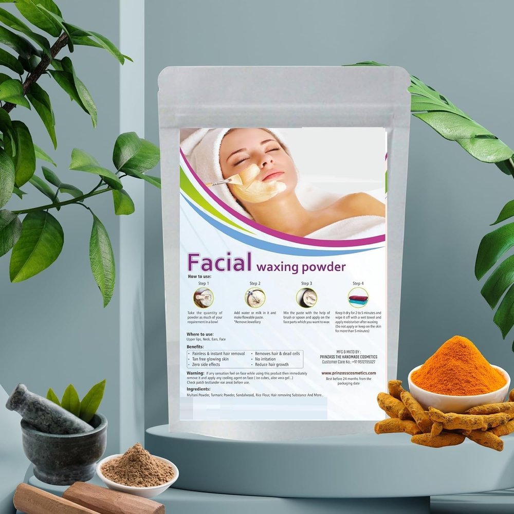 NinthAvenue Basics Facial Wax Powder | 5-minute Painless Face Hair Removal Waxing Powder | Easy to use at home | Facial hair remover for women