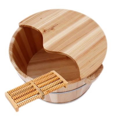 GenSDH Pedicure Foot Soak Tub Handmade Wooden Footbath Tubs, Foot Relaxing Barrel Foot Bath Spa Bowl for Feet Stress Relief (Color : B) (B)