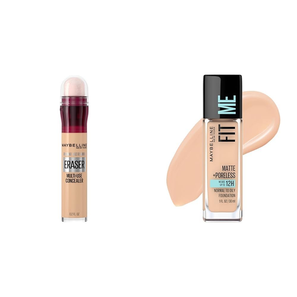 Maybelline Instant Age Rewind Dark Circles Concealer & Fit Me Matte Foundation, 1 Count