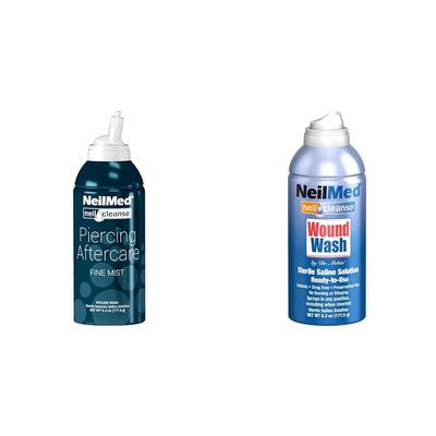 NeilMed NeilCleanse Piercing Aftercare Fine Mist 6.3 Fl Oz Cleanse Sterile Saline Wound Wash 6 Oz