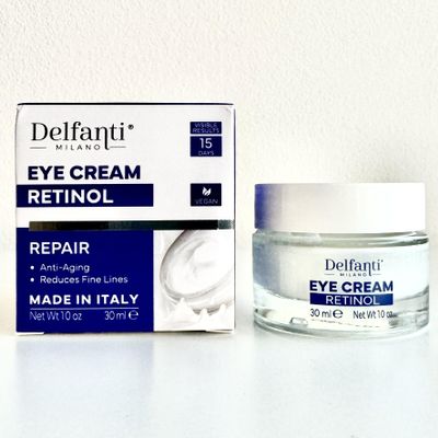 Delfanti-Milano RETINOL REPAIR EYE CREAM Anti Aging Reduces Fine Lines Fast Result Vegan Made in Italy