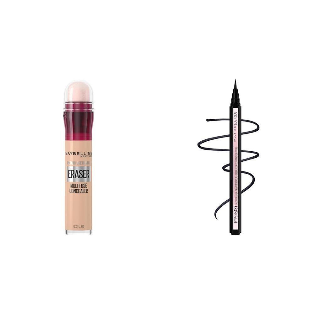 Maybelline Instant Age Rewind Dark Circles Concealer and Hyper Easy Liquid Eyeliner Bundle, 115, 0.018 Fl Oz