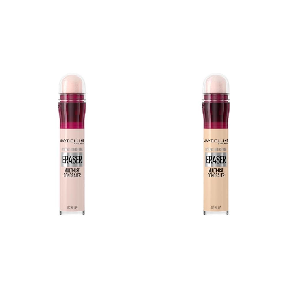 Maybelline Instant Age Rewind Eraser Dark Circles Concealer Bundle, 095 & 100 Shades, 1 Count Each