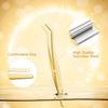 MORGLES Golden Lash Tweezers Set, 5 PCS Professional Eyelash Tweezers for Eyelash Extensions for Beginners & Lash Artists view 2