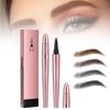 2024 new 3D4 fork tip micro blade eyebrow pencil tattoo pen, waterproof and sweatproof natural makeup fine line magic eyebrow pencil, suitable for women (grey) view 1